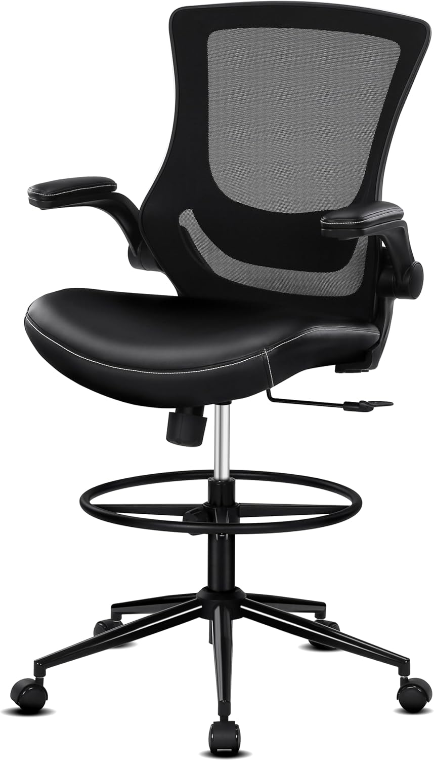 Front view of the Misolant Tall Office Chair in black