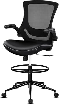 Misolant Tall Office Chair for Standing Desk, Drafting Chair with Footrest Ring, Office Drafting ...