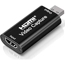 4K HDMI Video Capture Card, Cam Link Card Game Capture Card Audio Capture Adapter HDMI to USB 2.0 Record Capture Device for Streaming, Live Broadcasting, Video Conference, Teaching, Gaming(Black)