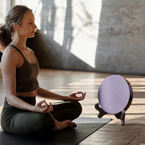 Miniatura 4 de Espejo rascador de obsidiana negra natural con soporte de madera de 3.15 pulgadas, cristales curativos para brujería, adivinación, meditación y