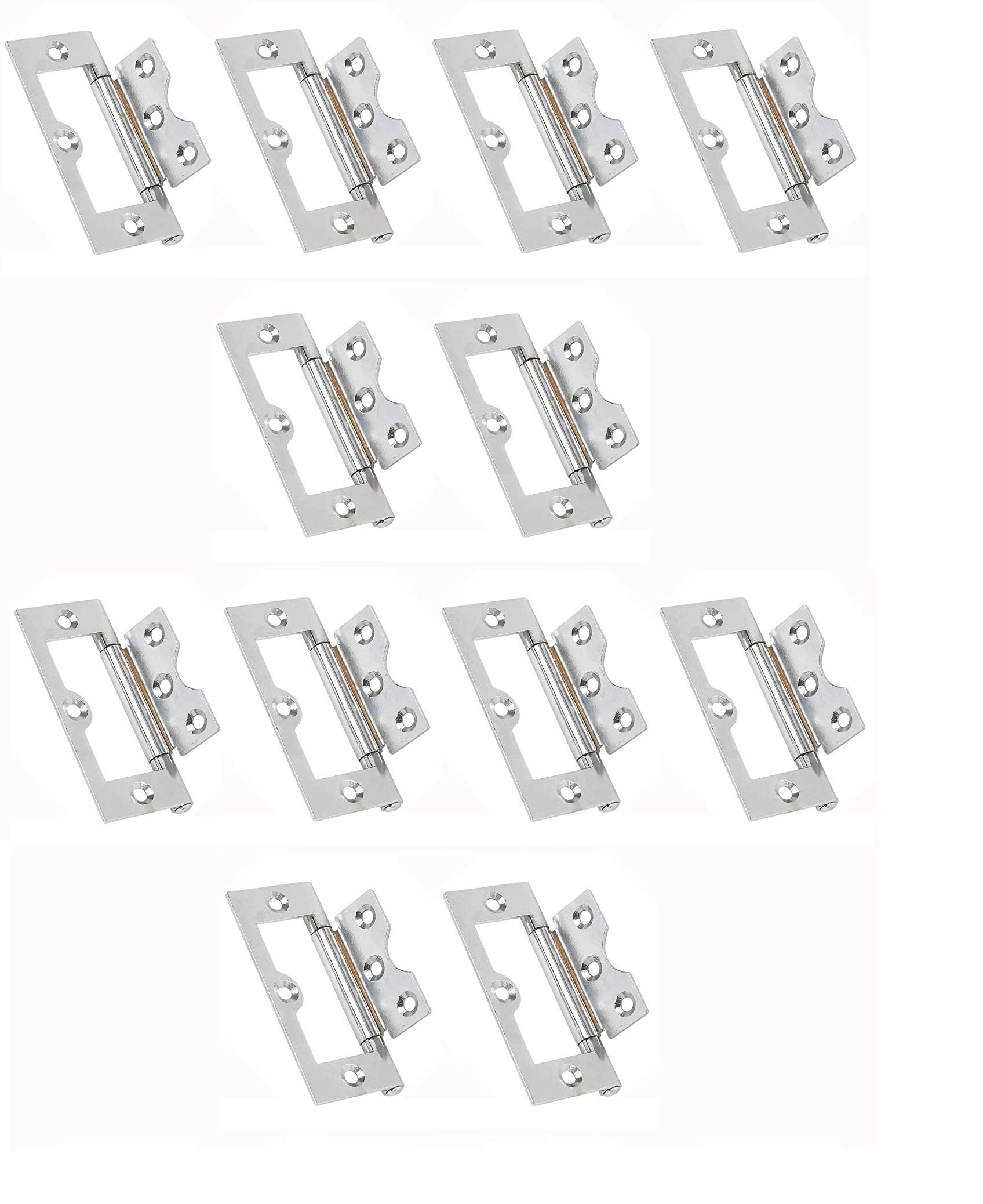 "Jack The Plumber Birmingham" Steel Flush Door Cabinet Hinges Polished Chrome. 51mm x 25mm Pack of 12 or 6 (12)