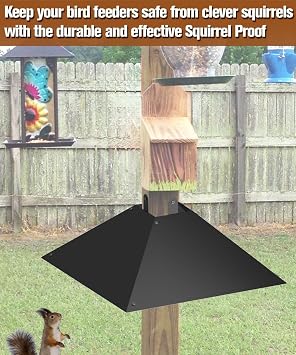 Garbuildman Metal Squirrel Baffle for 4x4 Timber Posts – 17 Inch Squirrel Proof Bird Feeder Guard, Outdoor Deterrent for Wooden Poles, 1 Pack