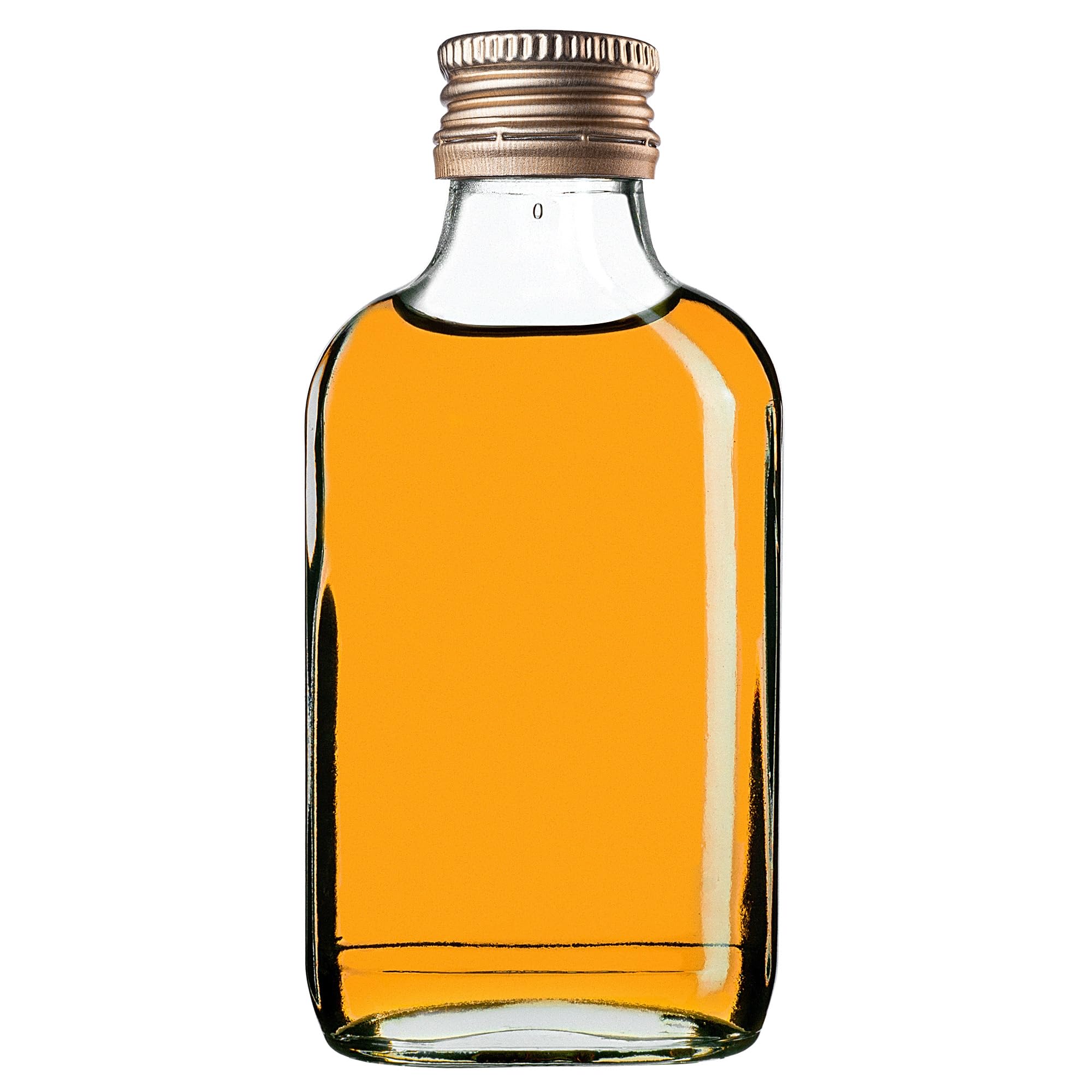 KADAX 50er Set Flachmann 100ml, kleine Glasflaschen mit Schraubverschluss, Fläschchen, leere Flaschen zum Befüllen, mini Likörflaschen, Schnapsflaschen (Gold)