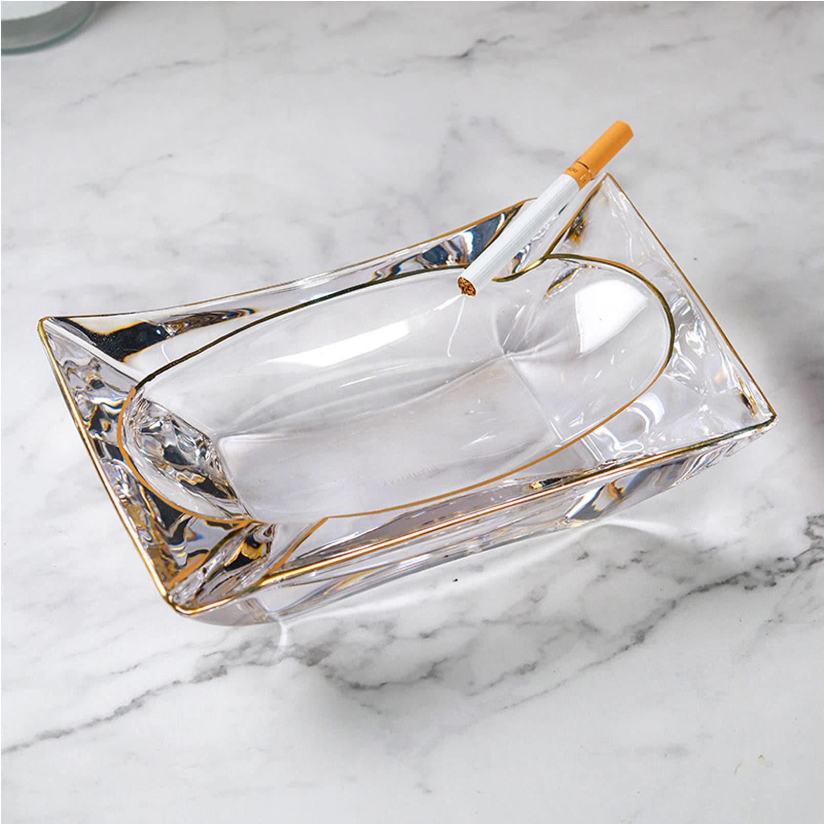 Kfgisd C Desktop Waste Ontainer, Mini Trash An, Glass Material Easy To Lean, For The Indoor And Outdoor Area ,Ashtrays(C)
