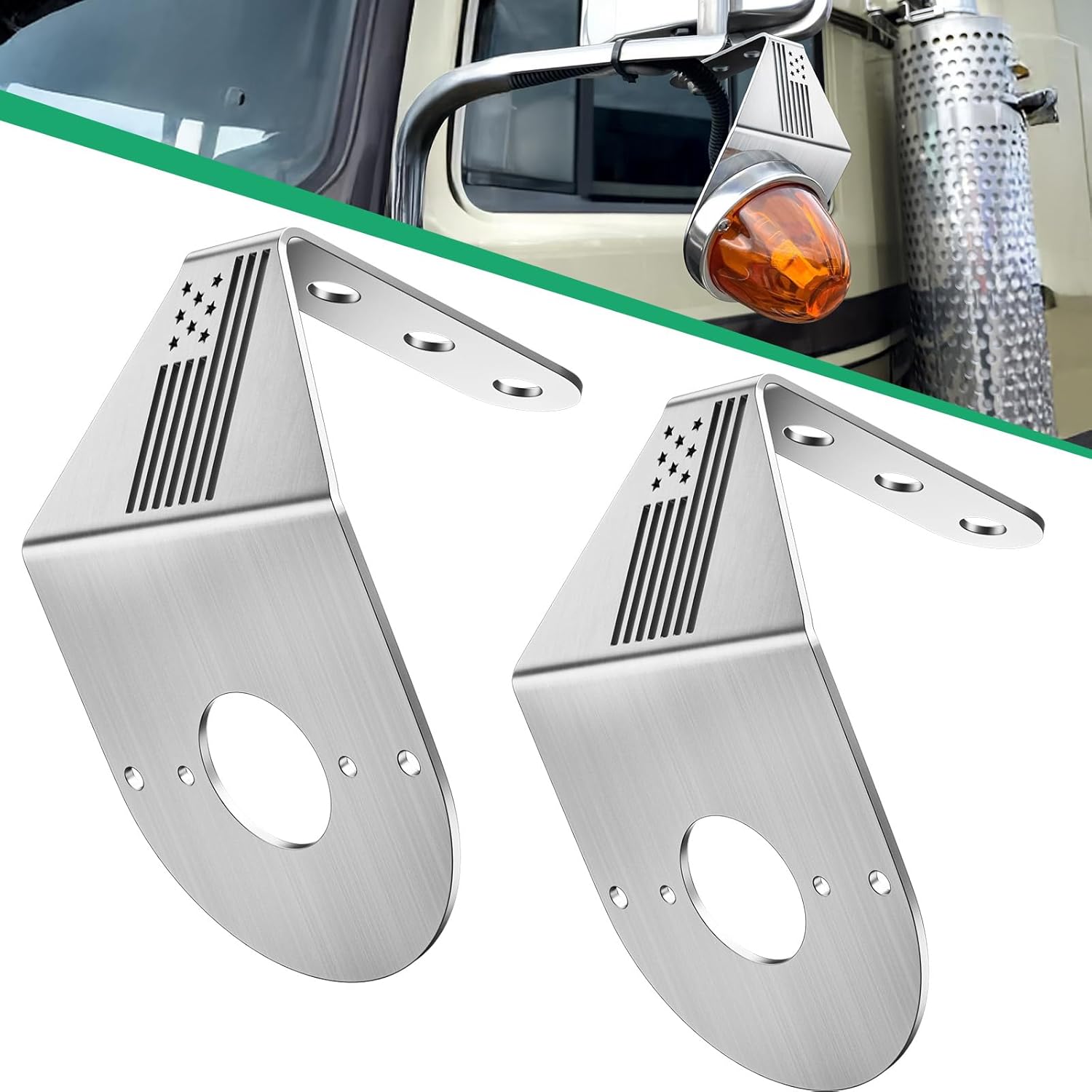 HOCHO Watermelon Light Bracket, Watermelon Mirror Turn Signal Bracket, Stainless Steel Turn Signal Light Mounting Plate-2 Pcs Mounting Plate Holder Only