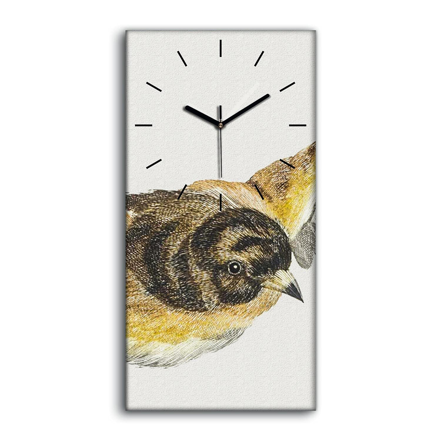 Horloge sur Toile sans Tic-Tac avec Mains Noires Lisibles
