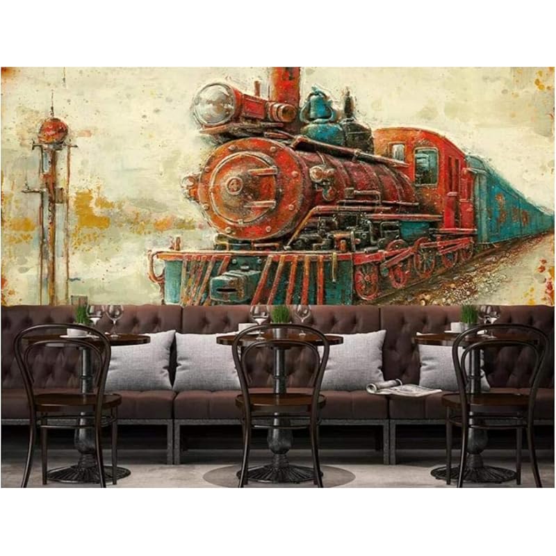 Diy 工具 ガーデン ニッサン 638 3d壁紙 手描きのレトロな電車のホテルの壁 壁の壁画の壁紙リビングルームの壁の装飾の壁画 Payf5dsaov Trot Top Fr
