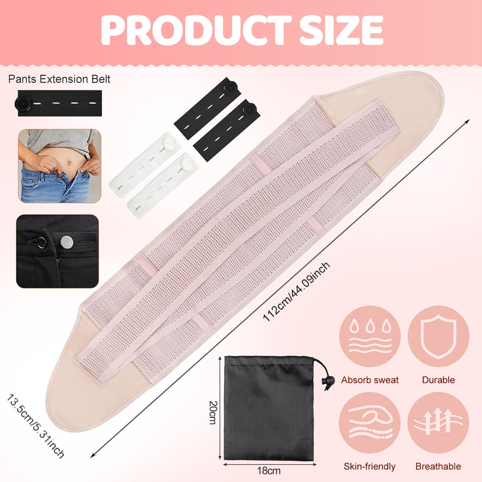 Fascia addominale post-partum, fascia addominale regolabile, cintura di recupero 3 in 1, sezione C, cintura per alleviare il dolore alla schiena, supporto post-partum per lo stomaco dopo la gravidanza