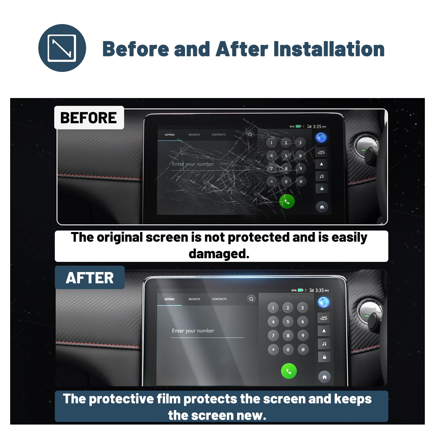 2 Stücke] Ruiya Schutzfolie Kompatibel Mit 8" MG ZS EV Facelift 2018