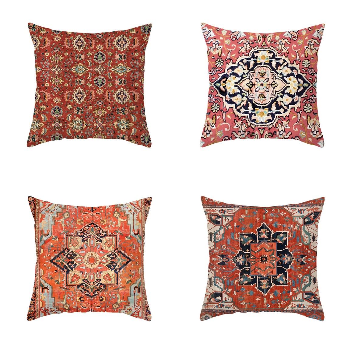 Housse de coussin géométrique CEVAN 50x50 cm lot de 4