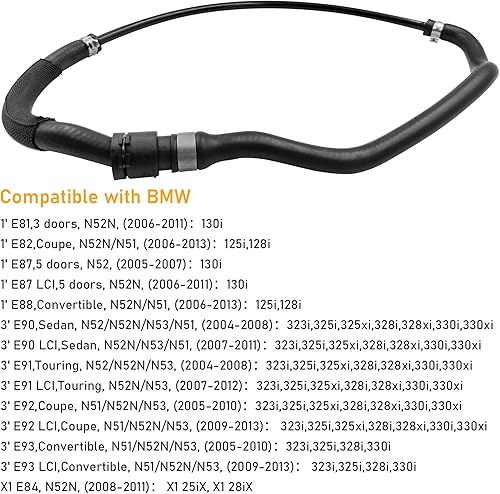 Miniatura 2 de Jaronx Compatible con la manguera del tanque de expansión de BMW a la manguera superior del refrigerante del radiador del motor, manguera de