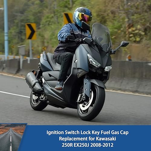Miniatura 6 de WFLNHB Llave de bloqueo de encendido para Kawasaki EX250J 2008 250R EX250J SE 2012 EX300A SE 2014