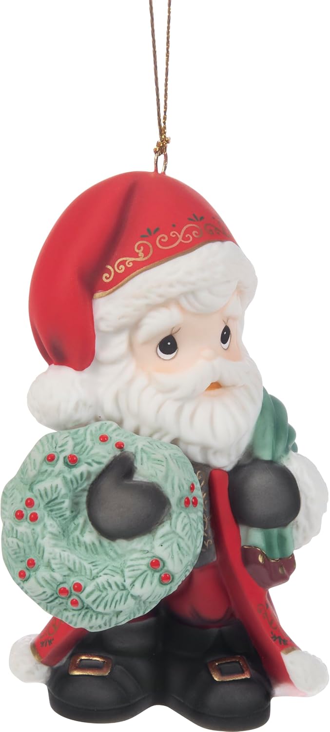 Precious Moments Bringing Christmas Joy to All Annual Santa Ornament Bisque Porcelain Holiday Keepsake 251012