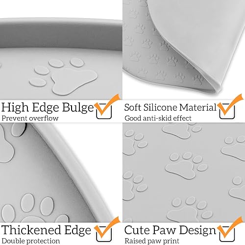 Miniatura 102 de KPWACD Tapete de alimentación de mascotas para perros y gatos, mantel individual de silicona para perros, antideslizante, impermeable, evita
