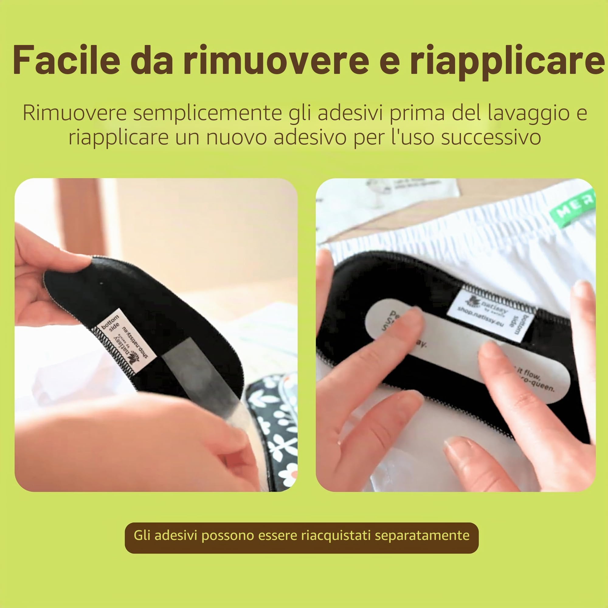 Natissy Salvaslip Anti-Camel-Toe Senza Ali in Cotone Biologico per Donna, Lavabili, Traspiranti, Morbidi, Discreti e Senza PUL - Set 7 pz Tanga - Made in EU