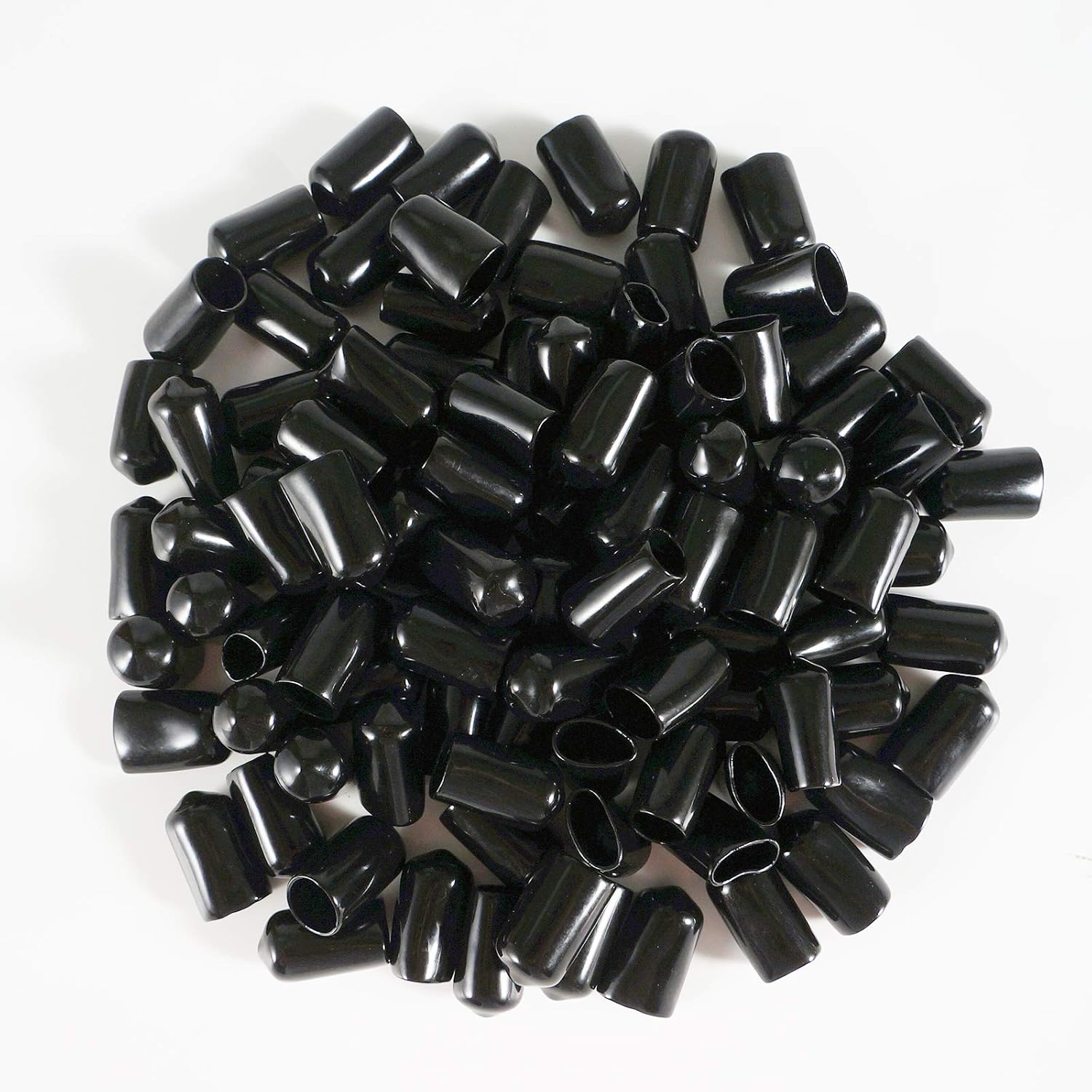 PVC Round End Cap Cover Screw Thread Protectors, 32mm ID Flexible Rubber End Caps, Black Pipe Post Rubber Cover Screw Caps, 20 Pcs