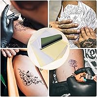Vista 7 de 120 hojas de papel de transferencia de tatuajes, papel de plantilla para tatuajes, 4 capas de papel de transferencia de tatuaje para suministros