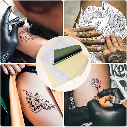 Miniatura 7 de 120 hojas de papel de transferencia de tatuajes, papel de plantilla para tatuajes, 4 capas de papel de transferencia de tatuaje para suministros de