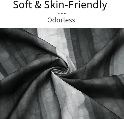 Miniatura 3 de Gibelle Juego de cortina de ducha sin gancho con forro de tela a presión para baño, estilo hotel con ventana superior transparente, impermeable y