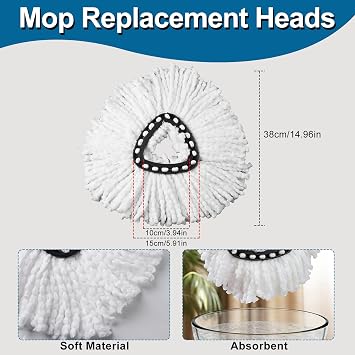 6 Pack Mop Head Replacement, Compatible with O Ceda Easywring 1-Tank System