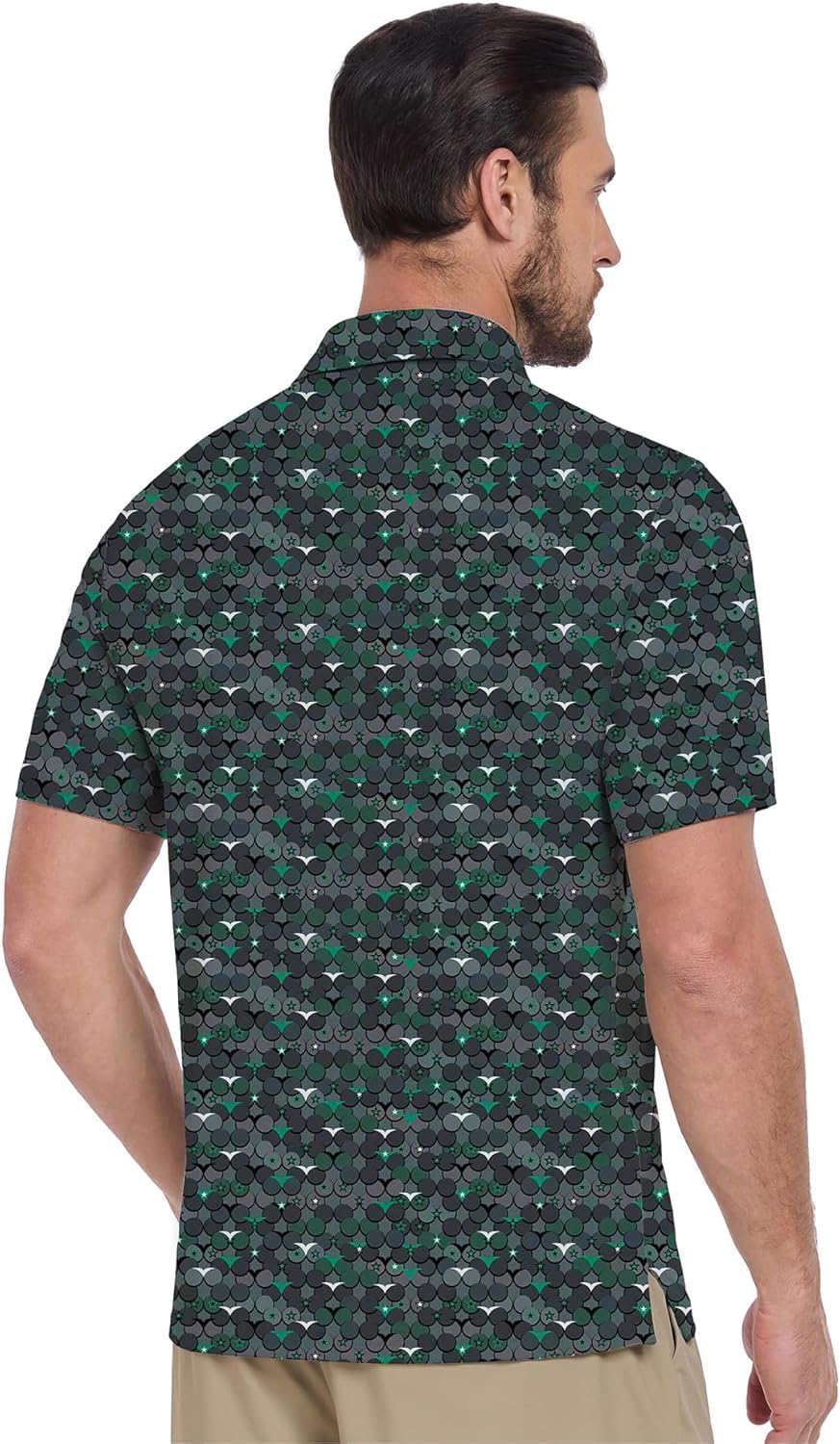 ZITY Men's Golf Shirts Short Sleeve Moisture Wicking Performance Print Patterns Casual Collared Golf Polo Shirt for Men - Image 2