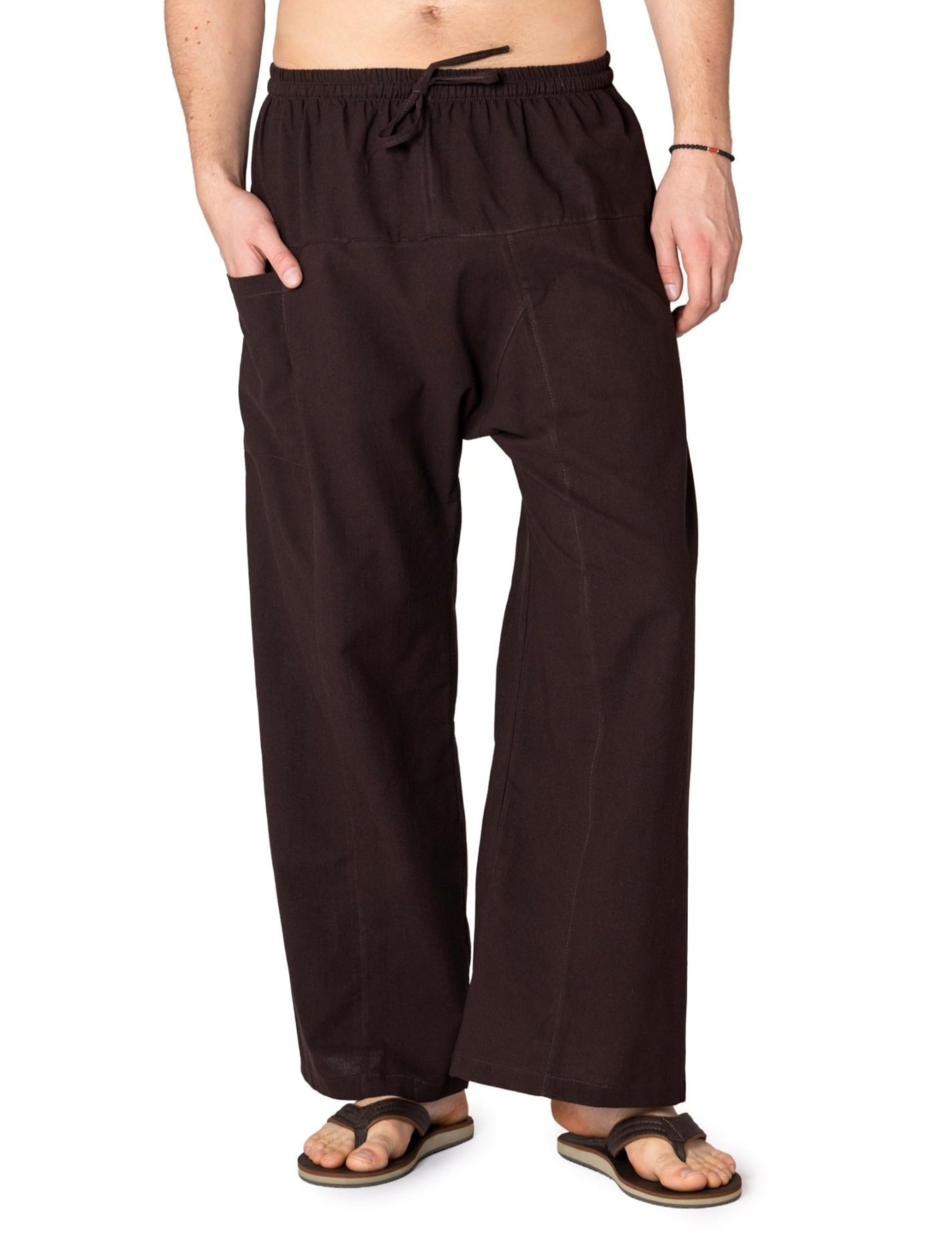 Panasiam Unisex Brown E-Fisher-Pants, Cotton, Unicolor M