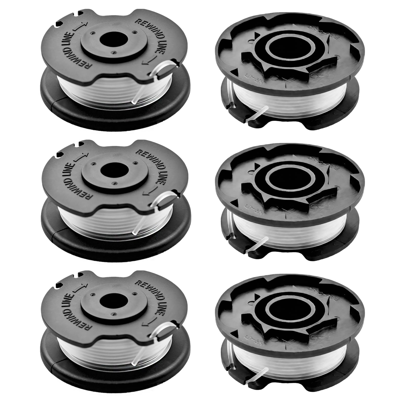 6 Piezas Bobina de Hilo para Einhell, Bobina de Repuesto para Einhell TLE-03 Cortacésped, Compatibles con GE-CT 18/28 Li, GE-CT 18/28 Li TC, Cable Nylon 1,6 mm, 4,9 m Longitud, Alimentación Automática