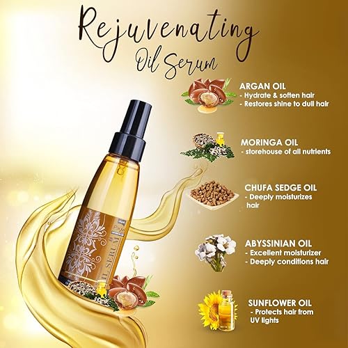 Miniatura 3 de Pixxel Optimum Care Rejuvenating Oil Serum 4.3 fl oz para cabello seco dañado aceite de argán/aceite de abisinio/aceite de juncia de chufa/aceite de