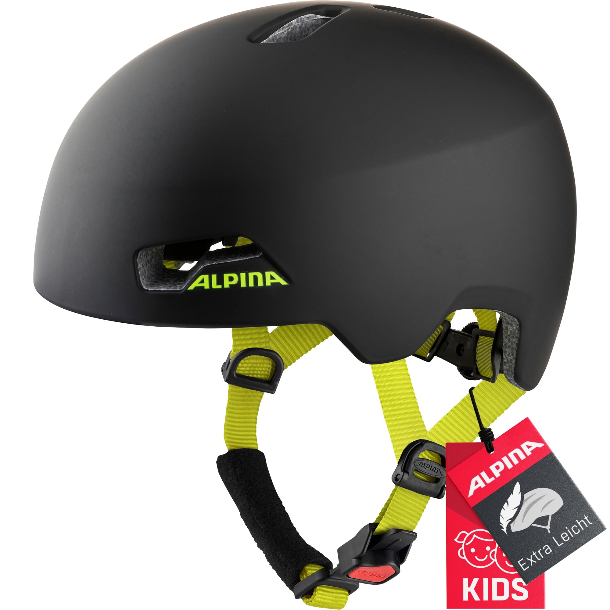 ALPINA Hackney - Leichter, Bruchfester & Optimal Klimatisierter Fahrradhelm für Kinder, Mit Nachrüstbarem LED für Gute Sichtbarkeit