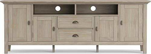 Miniatura 5 de SIMPLIHOME Redmond SOLID WOOD Soporte universal para TV 72 pulgadas de ancho centro de entretenimiento para sala de estar con almacenamiento para