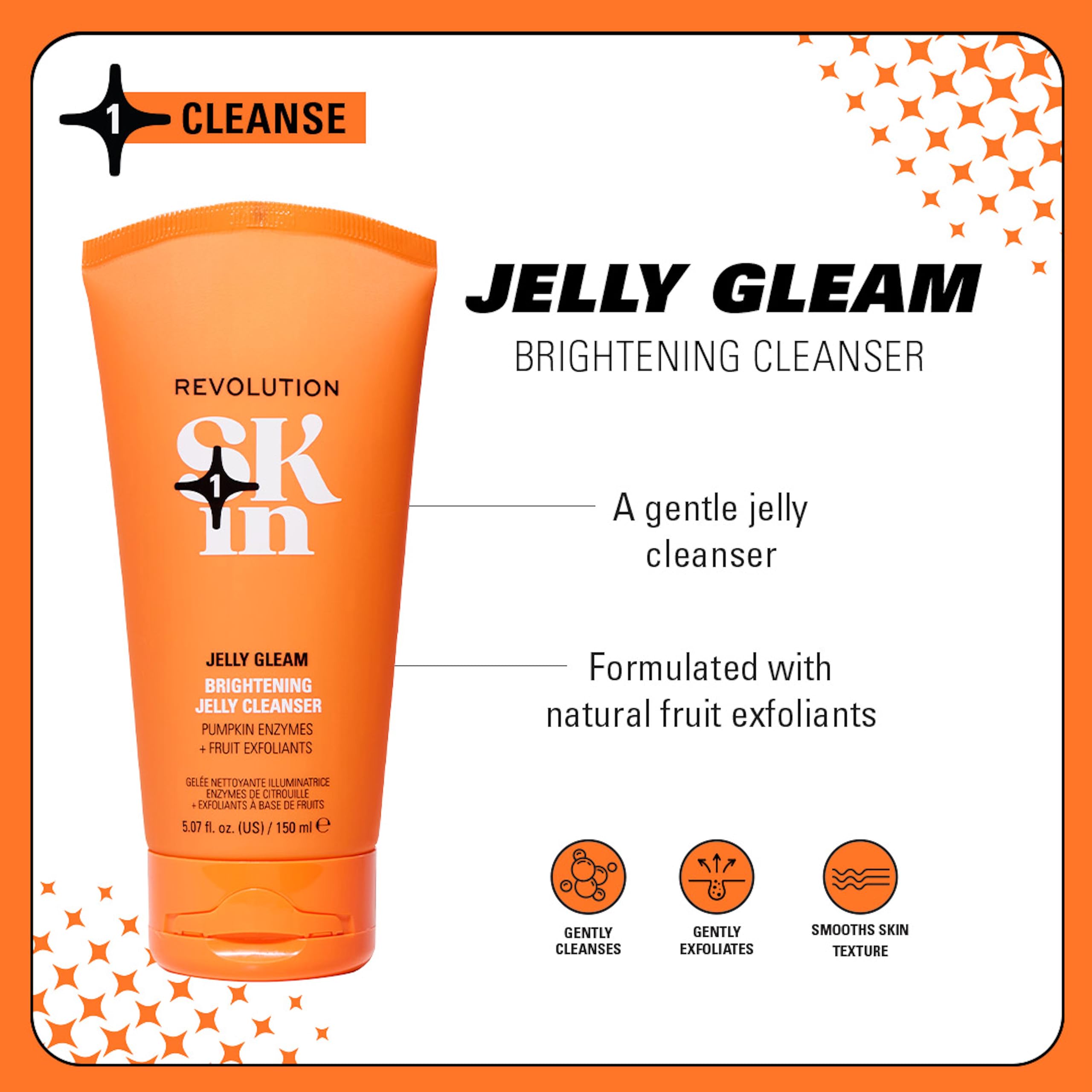 Revolution Skin, Jelly Gleam Natural Fruit AHAs Brightening Jelly Cleanser - Image 2