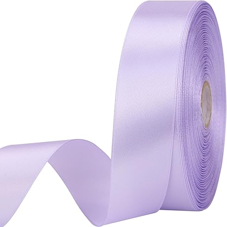 1 Inches 50 Yard Lavender Satin Ribbon for Multiple Occasions