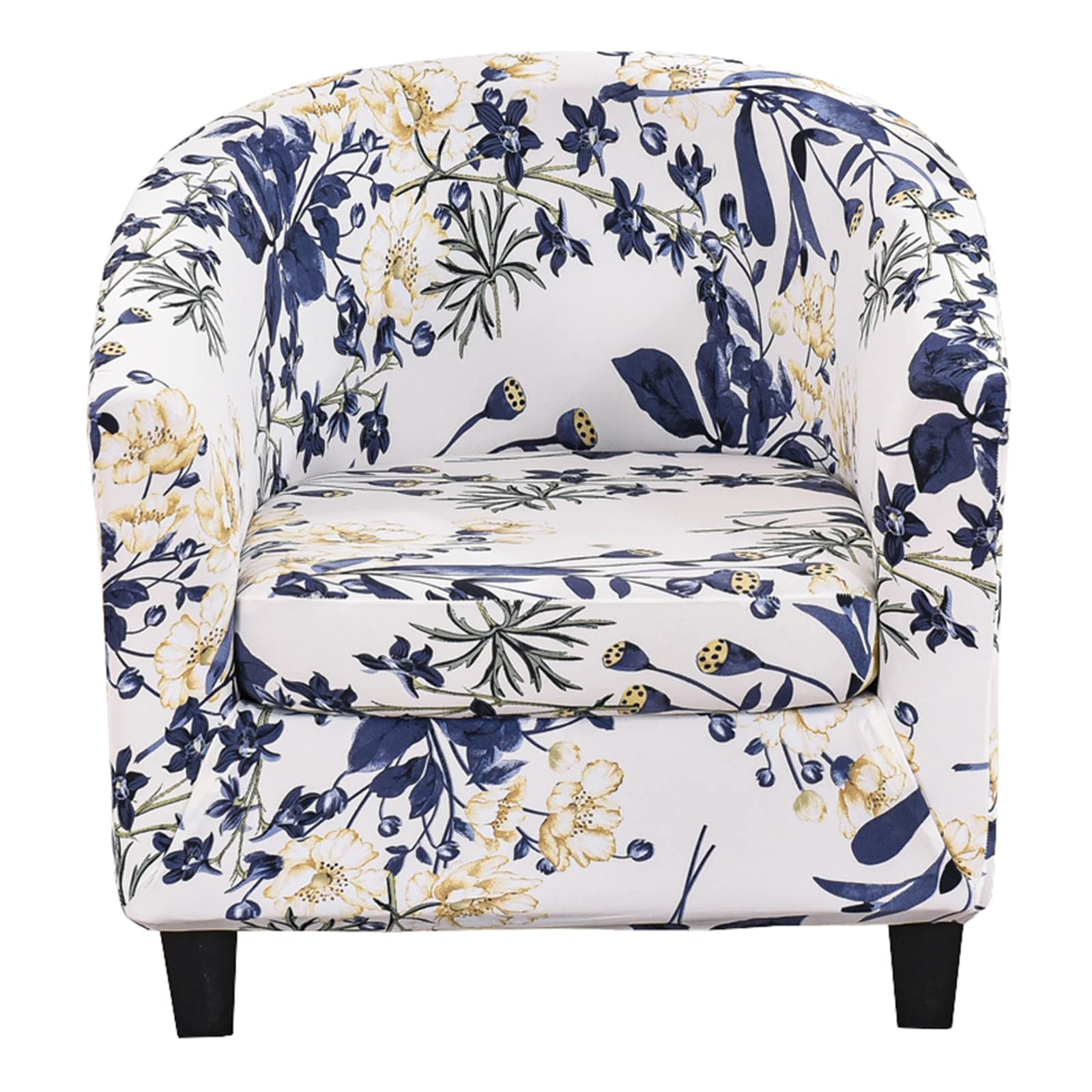 SVFOEBJM Club Chair Slipcover 2 Piece, Printed Tub Chair Cover soft Spandex Stretch club chair cover Armchair Chair Slipcovers With Elastic Bottom Removable Washable -H-2 Piece