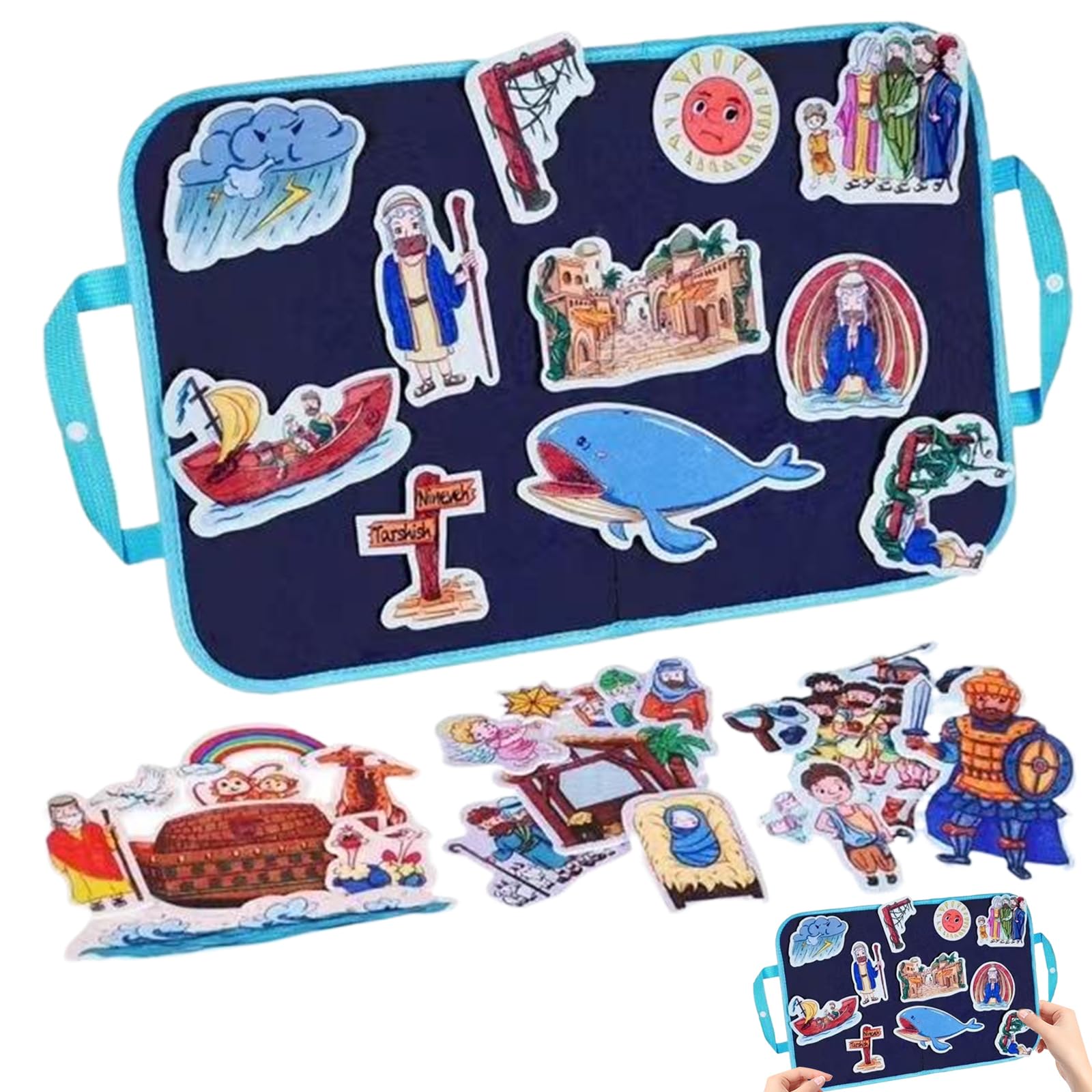 Board en feutre pour les tout-petits 1 set en train de ressentir un tableau pour les tout-petits histoires bibliques en feutre la planche, les histoires de planche en flanelle incluent Noah's Ark, Jo