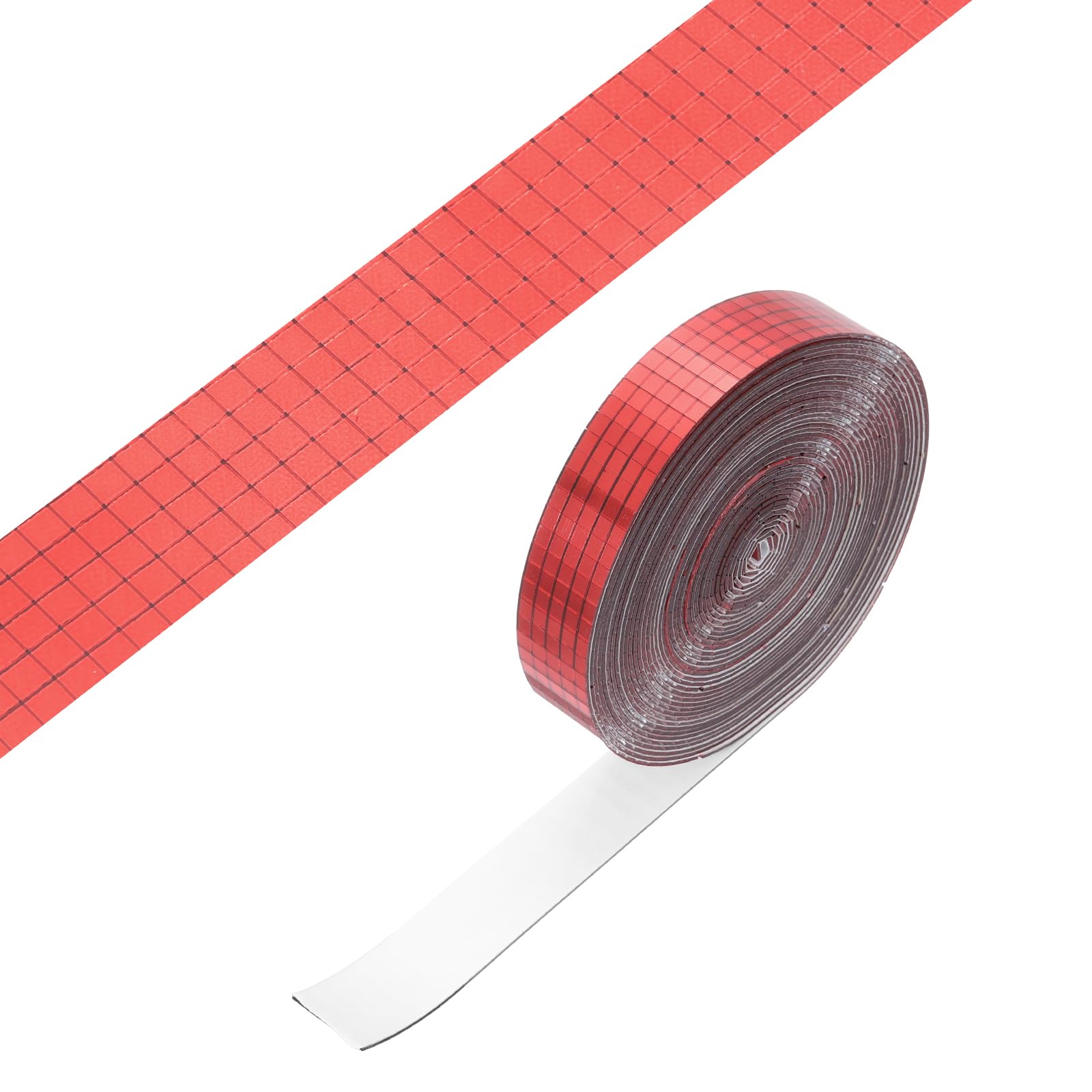 PATIKIL 5x5mm Self Adhesive Mirrors Mosaic Tiles, 8000 Pcs Square Mini Glass Mosaic Disco Tile Sticker for DIY Craft Disco Ball Party Decoration, Red