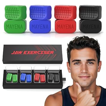 Jaw Exerciser for Men & Women - 4 Pack Set - Defines Facial Muscles