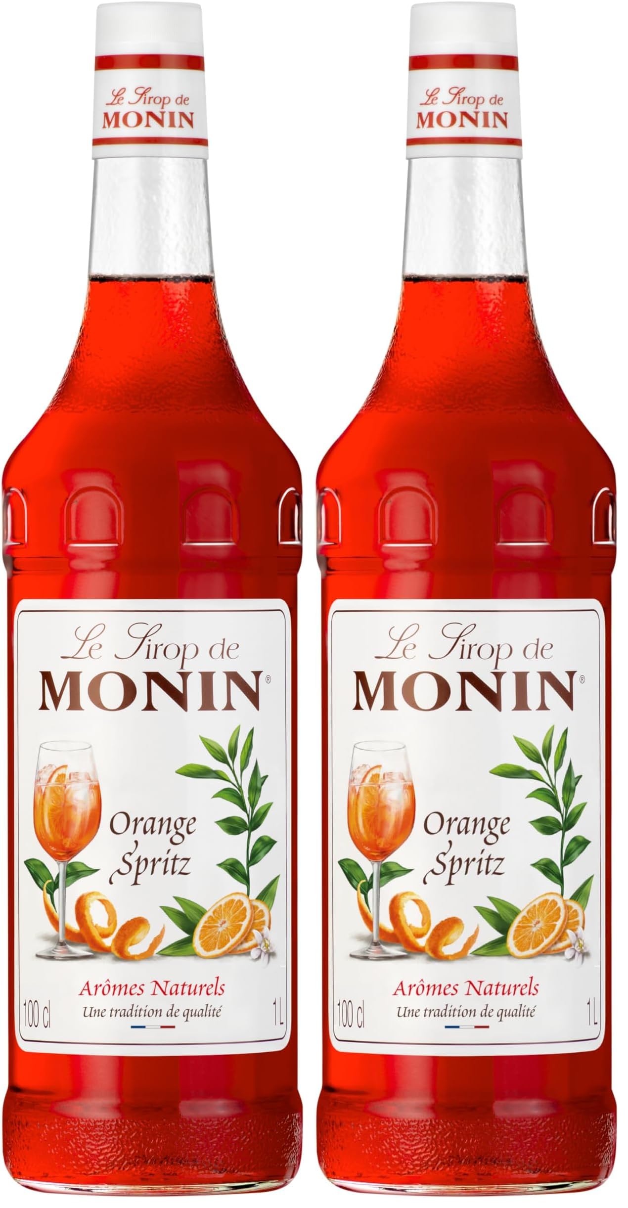 Monin Sirup Orange Spritz (1 x 1,0l) - Aromatischer Fruchtgenuss für Cocktails und Getränke - ohne künstliche Zusätze (Packung mit 2)