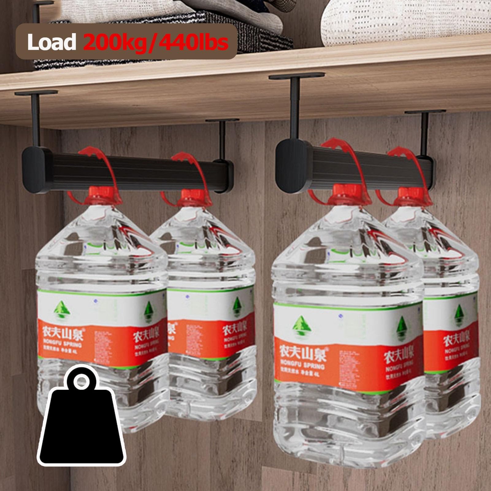 Schrankstange Schrankrohr Kleiderstange Hochbelastbar Schrank-Stange Deckenbefestigung, 35 55 75 95 125 145 155 Cm Lang Kleiderständer Für Hängende Kleidung, Zuschneidbar Raumteiler Stangensystem Für