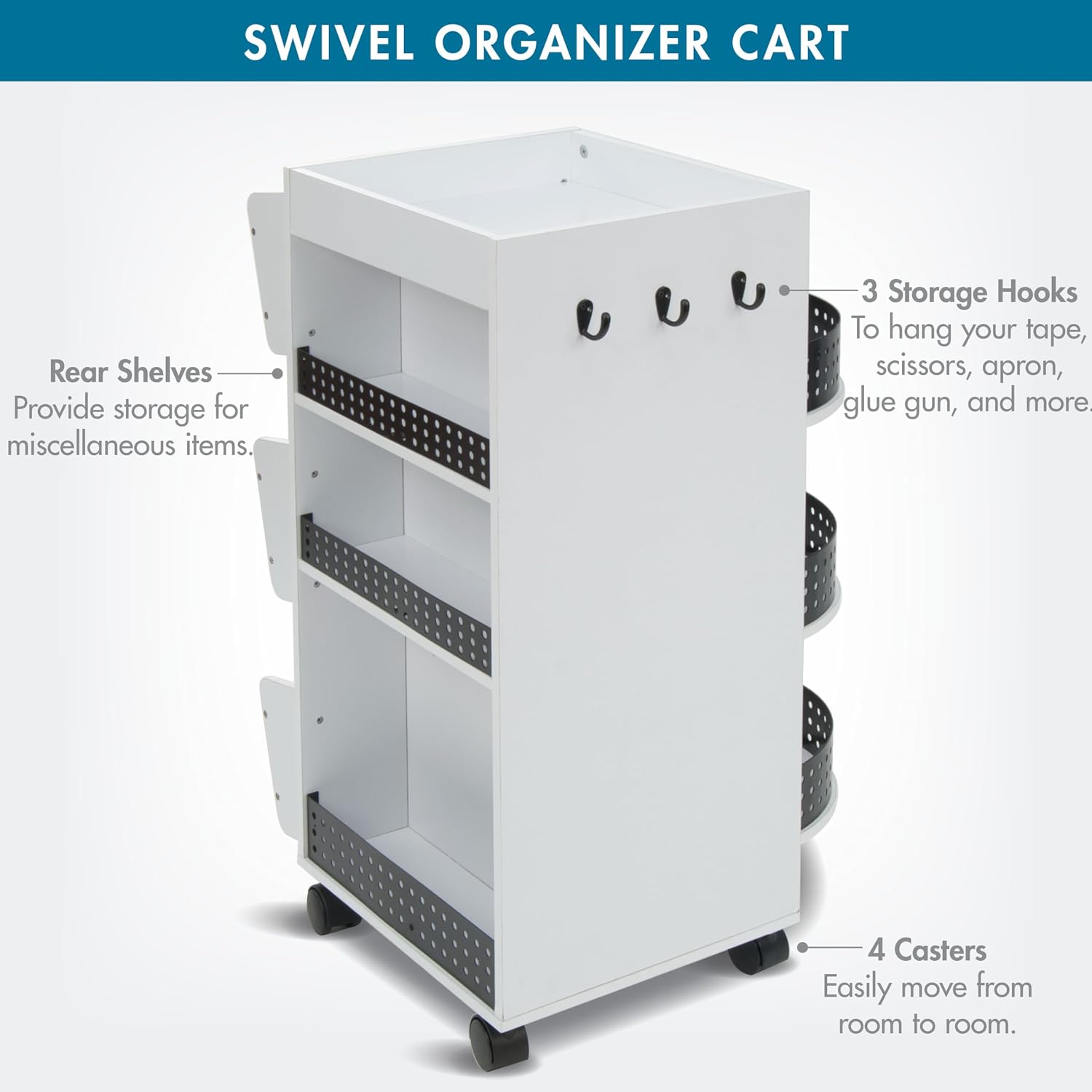 Studio Designs Swivel Organizer, White