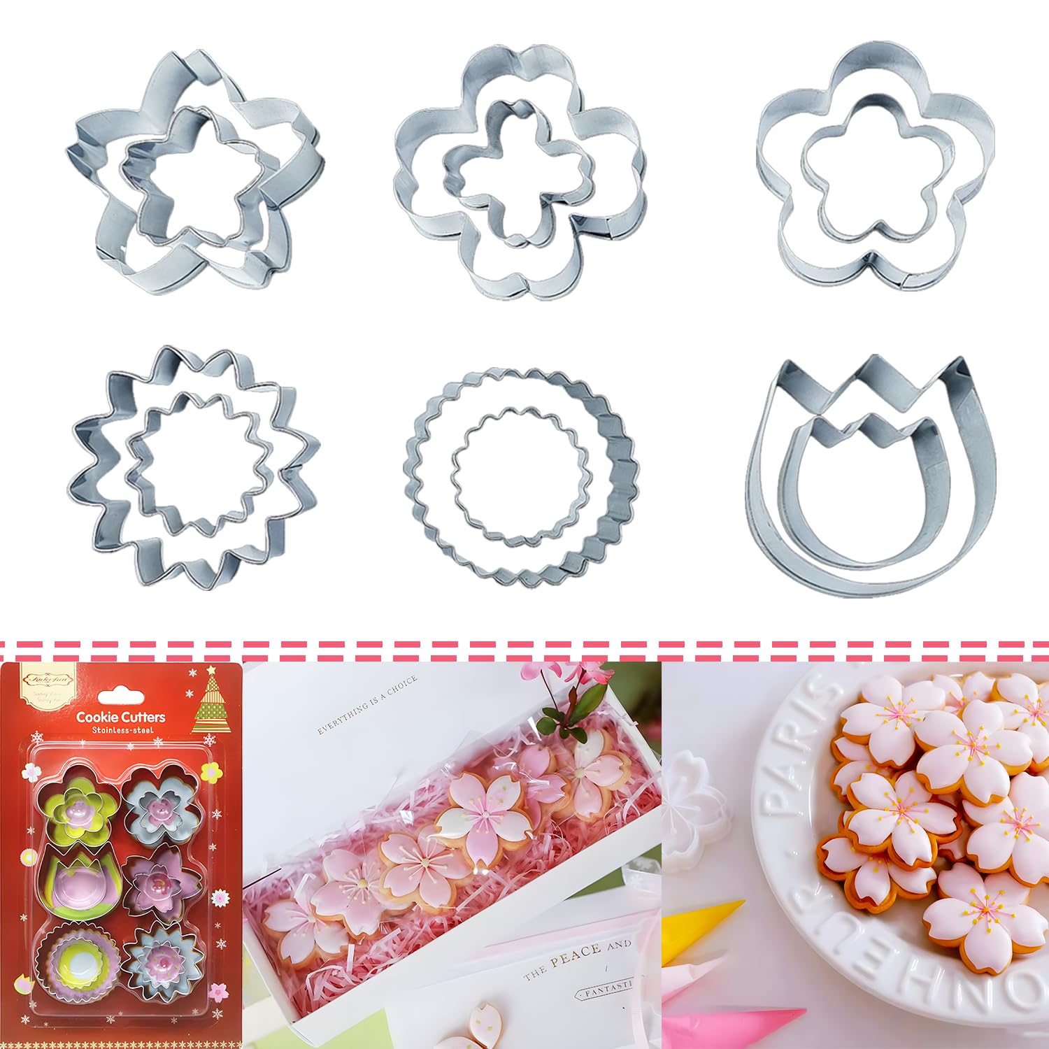 Cortador de galletas de flores de metal