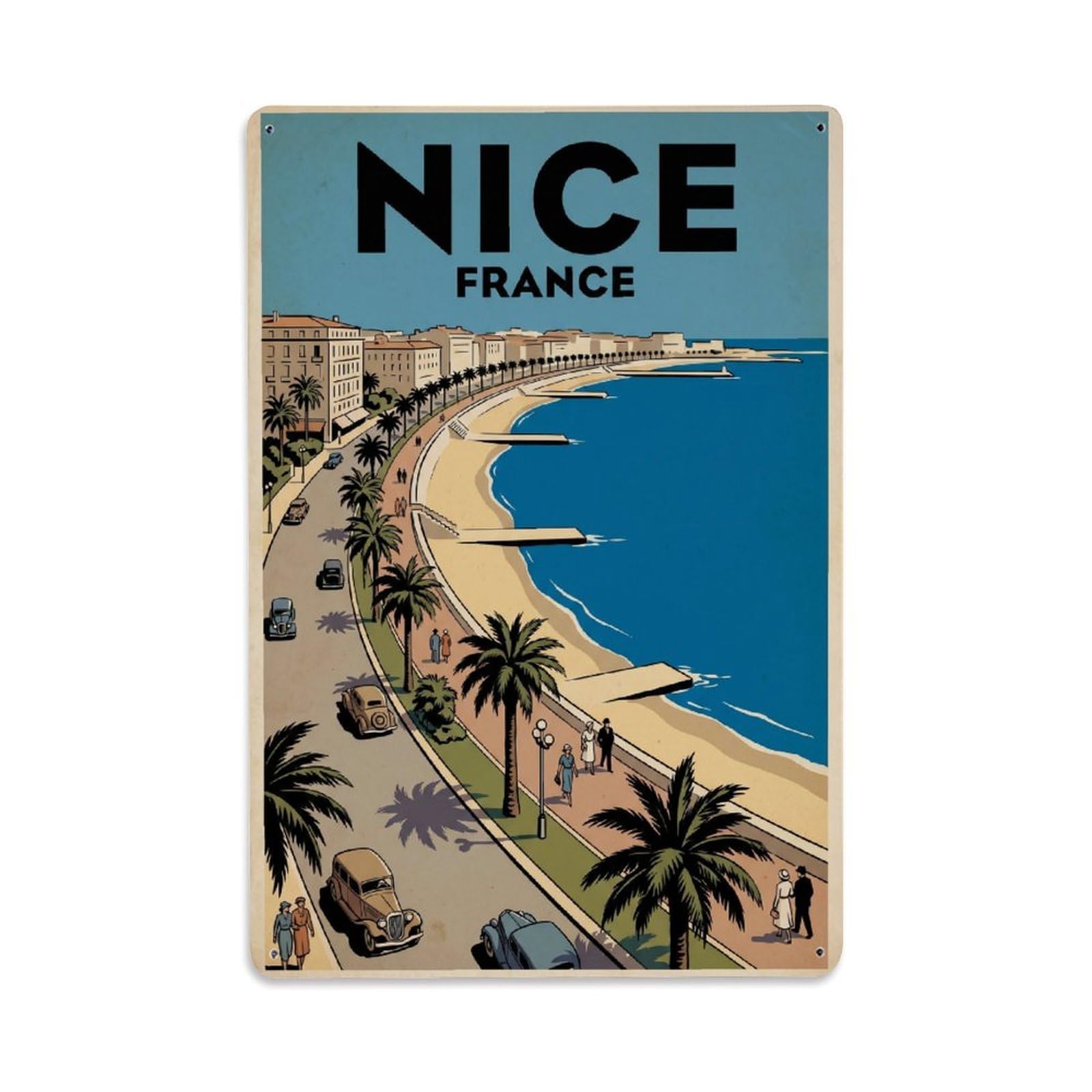 Retro France Nice Travel Metal Tin Sign