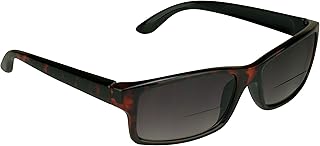 proSPORT Bifocal Sunglass Reader Men Women +1.50 Smoke Lens Tortoise Shell Brown Rectangle Frame