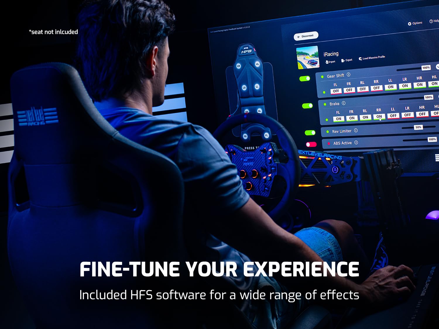 Next Level Racing HF8 Pro Haptic Feedback Tappetino da Gioco (NLR-G006)