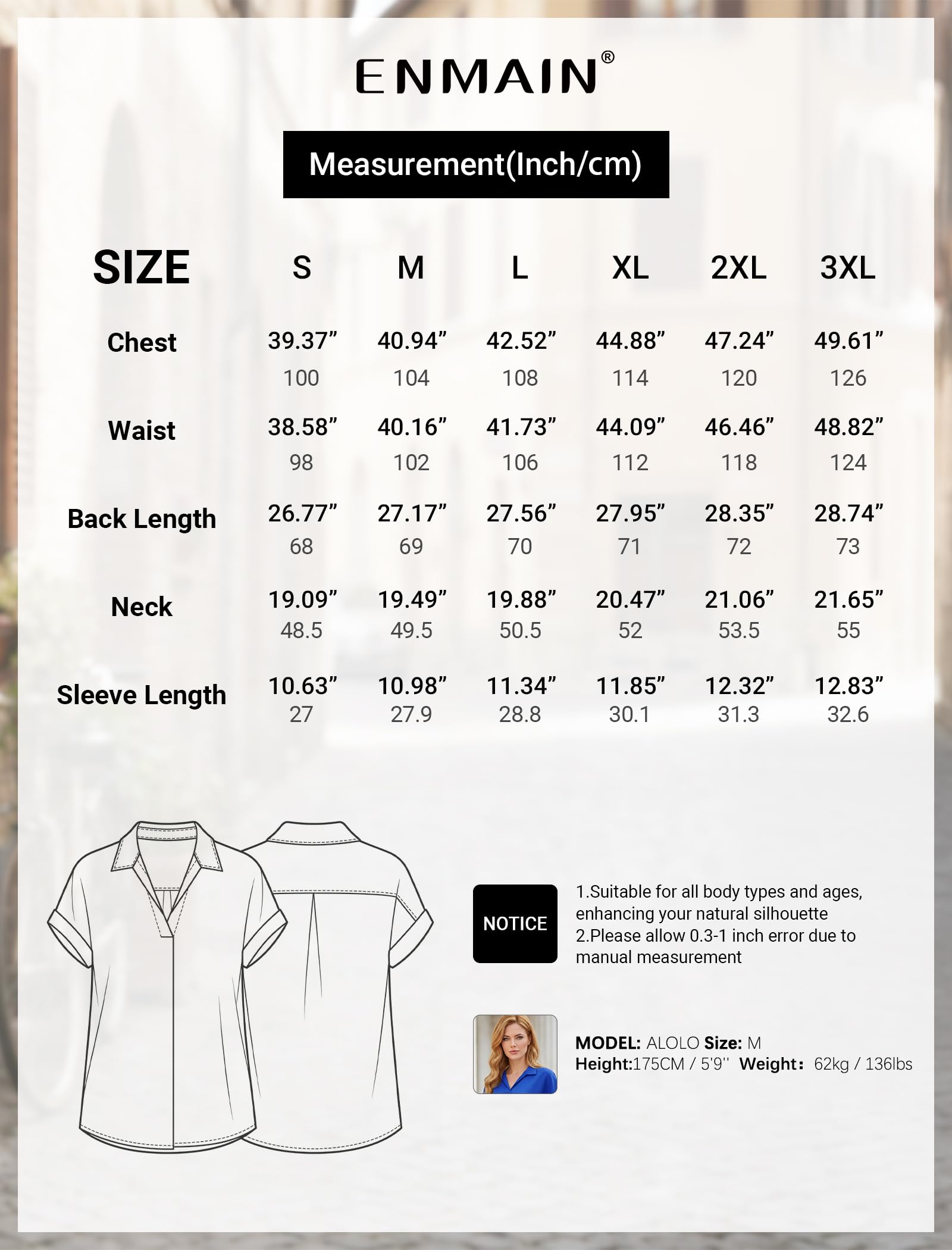 Enmain Blusa Mujer Manga Corta Verano Camisa Mujer Cuello V Chiffon Elegante Camiseta Trabajo Oficina Casual Camisas Color Sólido Tops con Solapa