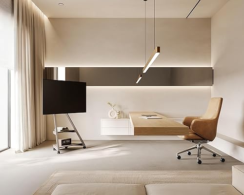 Miniatura 2 de FITUEYES Soporte de TV de esquina de diseño para televisores de 32, 43, 50, 55 y 65 pulgadas, soporte de TV de piso para espacios pequeños, carrito