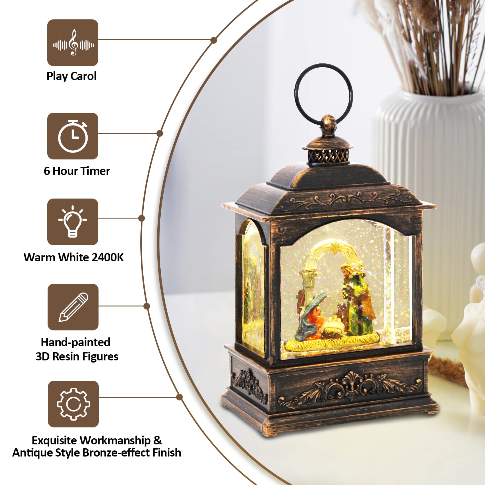 Amazon.co.jp: iLitLuk スノードーム オルゴール キリストの誕生