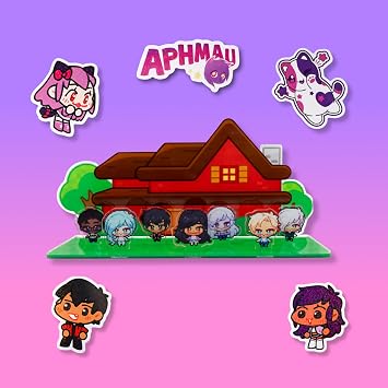 Aphmau Aphmeow Aarons House Pixel Acrylic Character Standee & Sticker Pack Bundle - Officially Licensed Merch from YouTube Gaming Channel