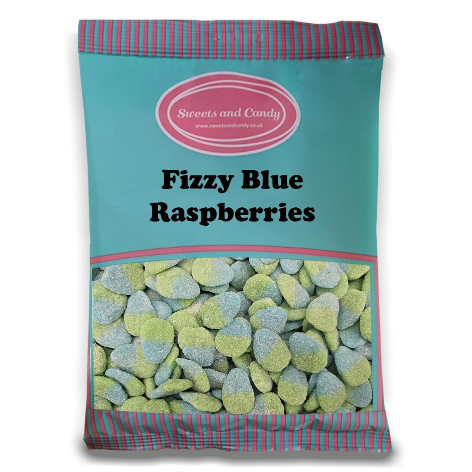 Sweets and Candy® Fizzy Blue Raspberries 1kg - Fizzy Blue Raspberry Flavour Jellies - Sugar Coated Halal Friendly Sweets - Bulk 1 Kilo Bag - Pick and Mix Share Size Bags
