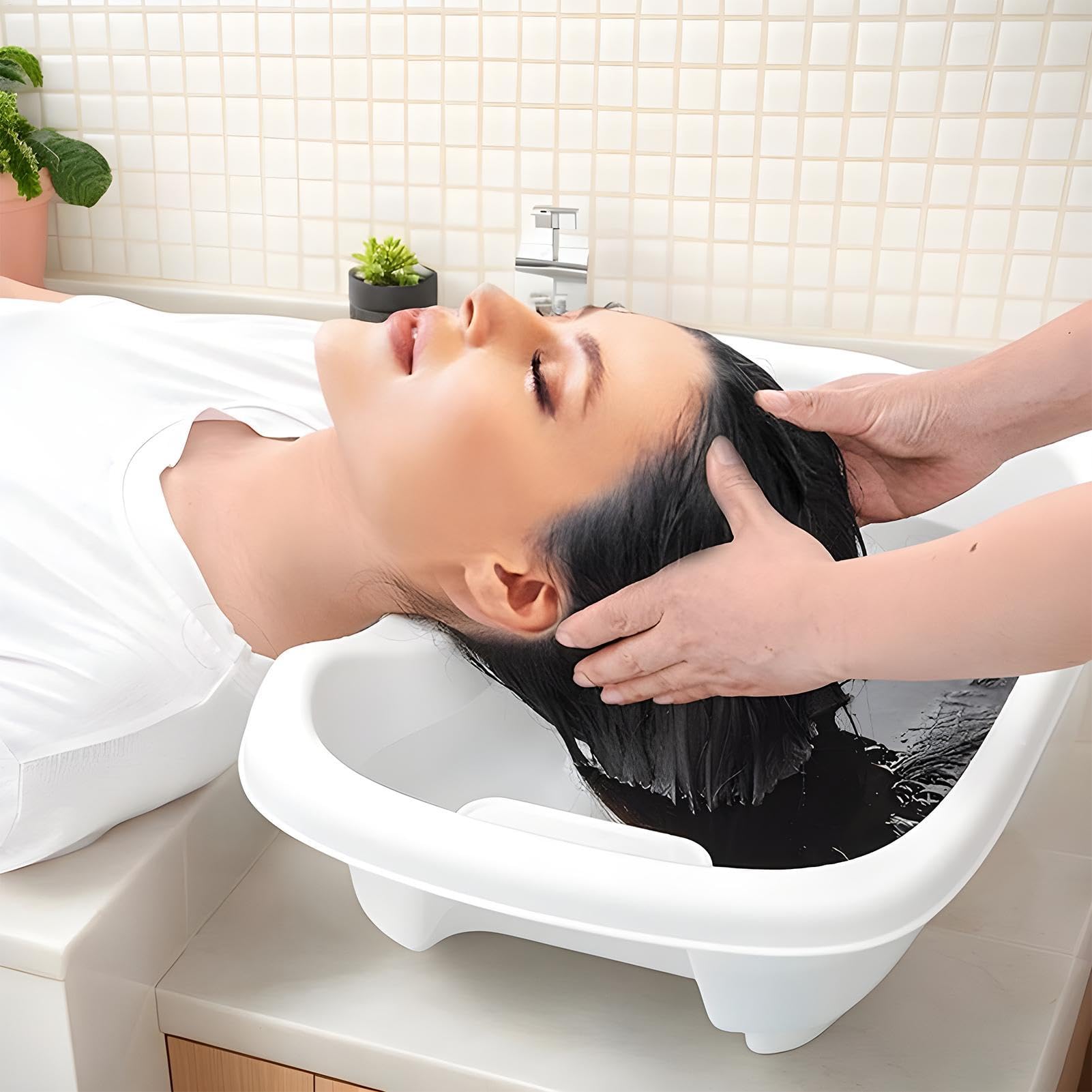 Tragbares Shampoo-Waschbecken, tiefe Haarschale, Salon-Haarwaschbecken | tragbar und leicht, Mehrzwecknutzung, 19,69 x 13,39 x 5,91 cm, für Kinder, Zuhause, Salon mit Behinderungen