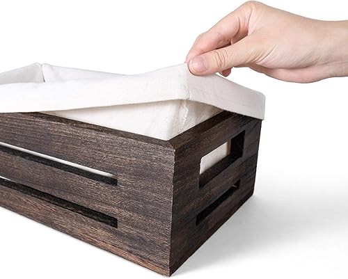 Miniatura 6 de Dahey Cesta de papel higiénico organizador de baño contenedor de encimera armario decorativo contenedor de almacenamiento de madera caja de